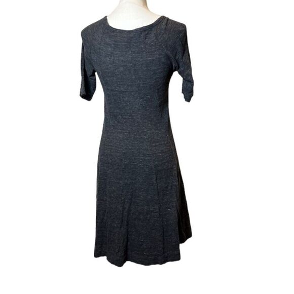 Ganni "Winter Swing" Cotton Jersey Dress in Charcoal Anthropologie Size Medium - Picture 5 of 9